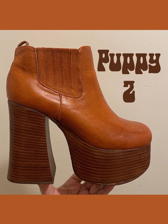 Jeffrey Campbell Shoes - *USED* Super Hot Jeffrey Campbell PUPPY-2 Retro Platform Boots in Tan! Size 9!